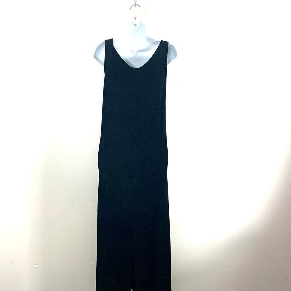 Vintage Black Christmas New Years Festive Dress w/ Gold Sheer Beaded Overlay - Picture 9 of 14